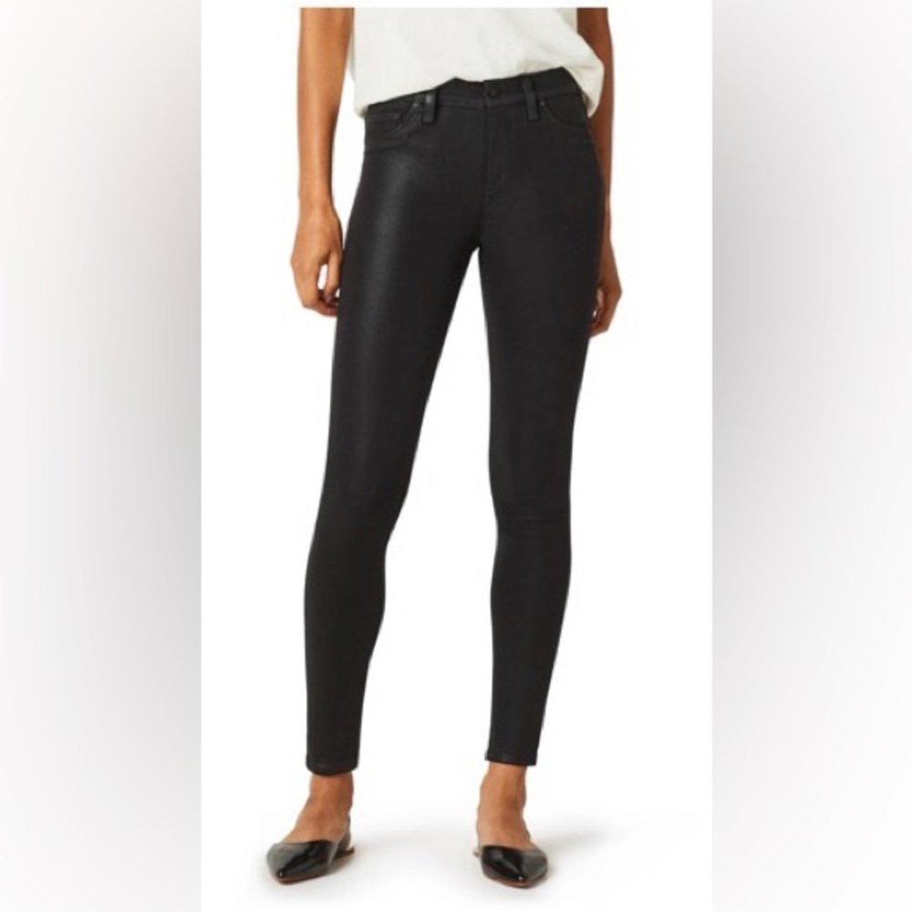 Women's Hudson Jeans Barbara Black Coated High Waist Ankle Skinny Jeans, Sz 29